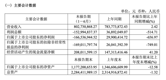 新材料龙头，上半年亏损1.67亿元，推逾806万股激励计划